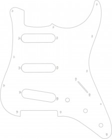 escudo p/ guitarra strato pkg branco